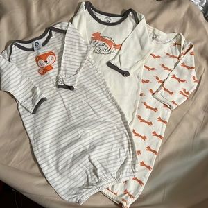 Infant gowns 0-6month fox themed